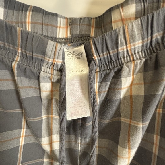 Vintage Disney Store Mickey Mouse Lounge Pants Adult Large Gray Plaid Sleepwear - Picture 4 of 10